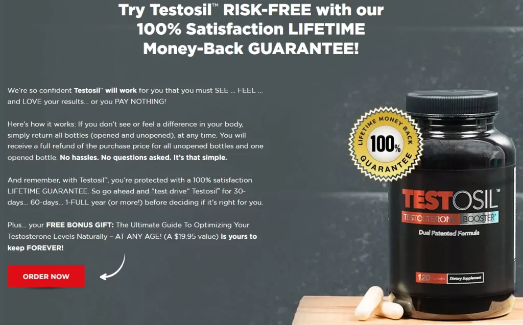 Testosil Review Money Back Guarantee