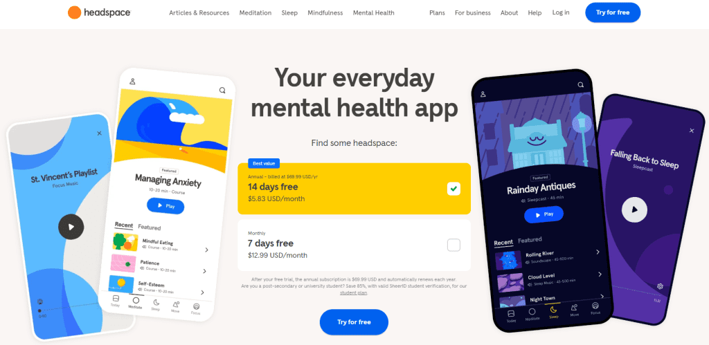 Mental Health Apps Headspace